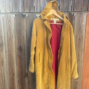 Corduroy Hooded Trench Coat